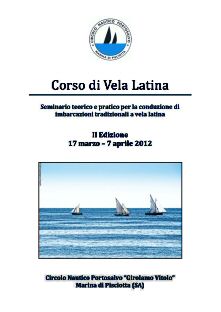 Clic per saperne di più Corso vela latina 2012